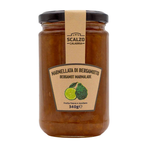 Marmellata di Bergamotto Scalzo Calabria, preparata con scorza, polpa e succo di bergamotti di Calabria e zucchero, senza additivi.