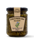 Vaso frontale di Cicoria di Pascoli Bradi Scalzo Calabria, conservata sott'olio extra vergine d'oliva con peperoncino e aglio. Formato 190 grammi.