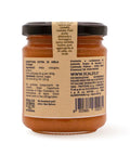 Retro del vaso da 230 grammi di Confettura di Mele Cotogne Scalzo Calabria, con lista ingredienti e valori nutrizionali.