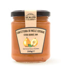 Vaso frontale da 230 grammi di Confettura di Mele Cotogne Scalzo Calabria, realizzata con mele cotogne fresche e zucchero, senza additivi.