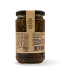 Retro del vaso da 280 grammi di Funghi Misti Scalzo Calabria, con lista ingredienti e valori nutrizionali.