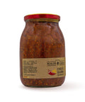 Laterale del vaso da 1000 grammi di Fuoco di Calabria Scalzo Calabria, con lista ingredienti e valori nutrizionali.