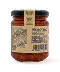 Retro del vaso da 190 grammi di Fuoco di Calabria Scalzo Calabria, con lista ingredienti e valori nutrizionali.