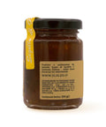 Retro del vaso da 230 grammi di Marmellata di Arance Amare Scalzo Calabria, con valori nutrizionali.