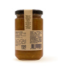 Retro del vaso da 340 grammi di Marmellata di Limone Scalzo Calabria, con lista ingredienti e valori nutrizionali.