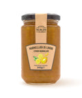 Vaso frontale da 340 grammi di Marmellata di Limone Scalzo Calabria, realizzata con limoni freschi e zucchero, senza additivi.