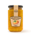 Vaso frontale da 340 grammi di Marmellata di Mandarini Scalzo Calabria, realizzata con mandarini freschi e zucchero, senza additivi.