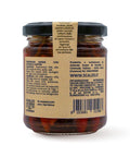 Retro del vaso da 190 grammi di Peperoncino Ripieno alle Erbe Scalzo Calabria, con lista ingredienti e valori nutrizionali.