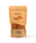 Busta Doypack frontale da 80 grammi di Peperoncino Essiccato Scalzo Calabria, peperoncini freschi essiccati e confezionati per preservarne l'aroma intenso.