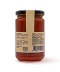 Retro del vaso da 280 grammi di Sugo al Basilico Scalzo Calabria, con lista ingredienti e valori nutrizionali.