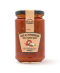 Vaso frontale da 280 grammi di Sugo al Peperoncino Scalzo Calabria, preparato con pomodori freschi e peperoncino piccante.